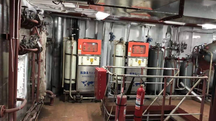 遠洋漁船用5噸每天海水淡化設備現(xiàn)場